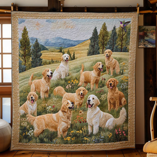 Golden Retriever Meadow WN0411021CL Quilt