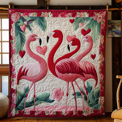 Heart Flamingo WY0512019CL Quilt