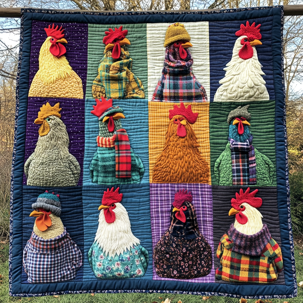 Winter Chickens WG1301022CL Quilt