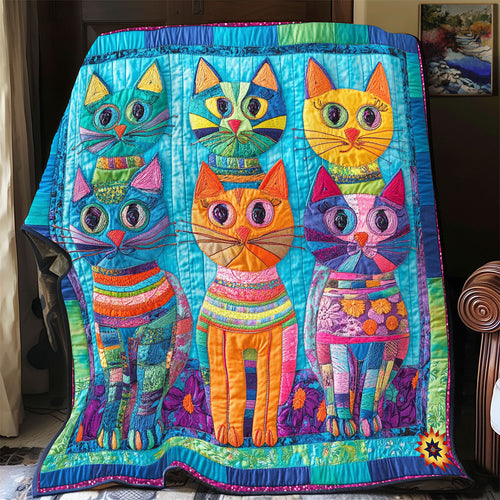 Portrait Patchwork Cat WY2012058CL Quilt