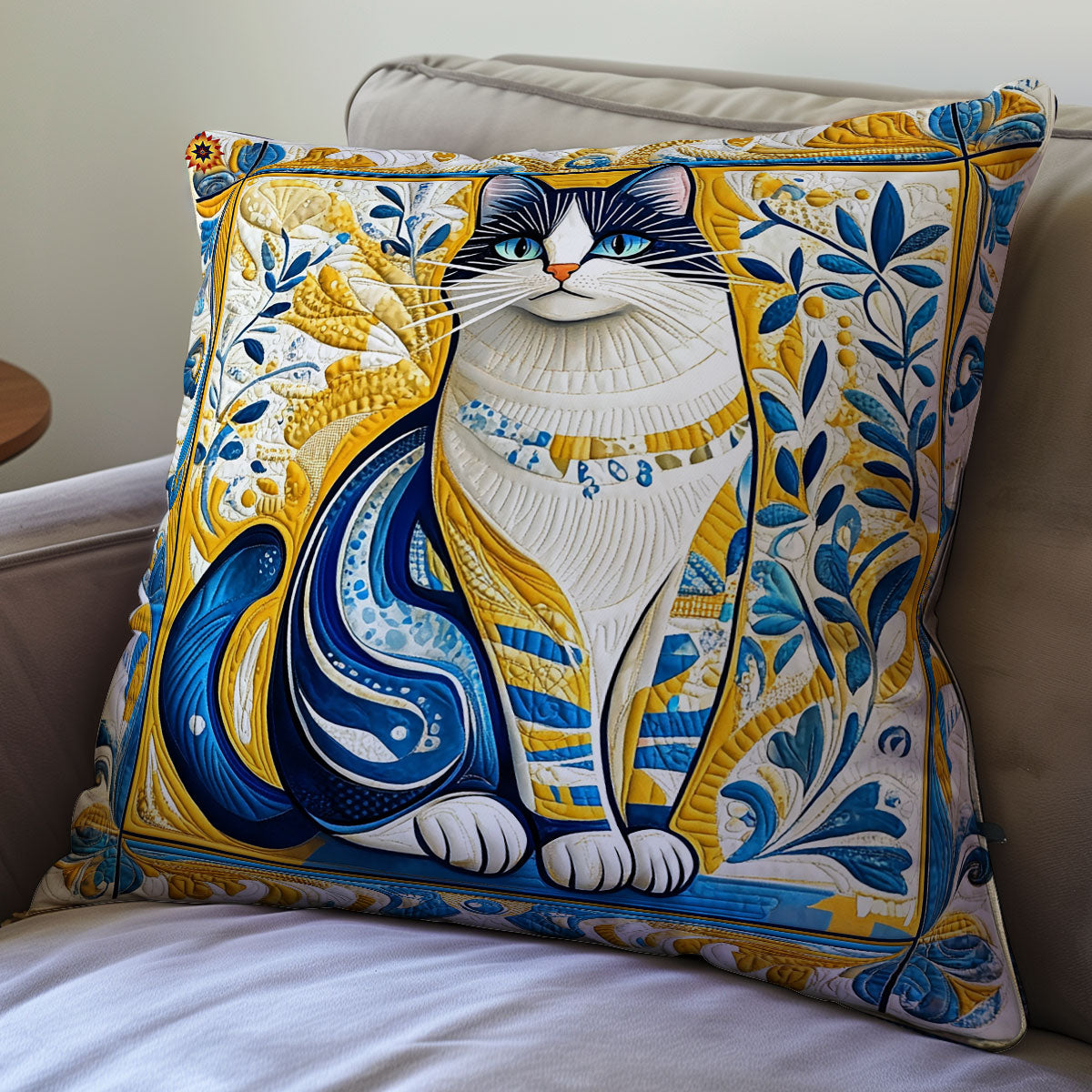 Abstract Cat WY1211052CL Quilt Pillow Case