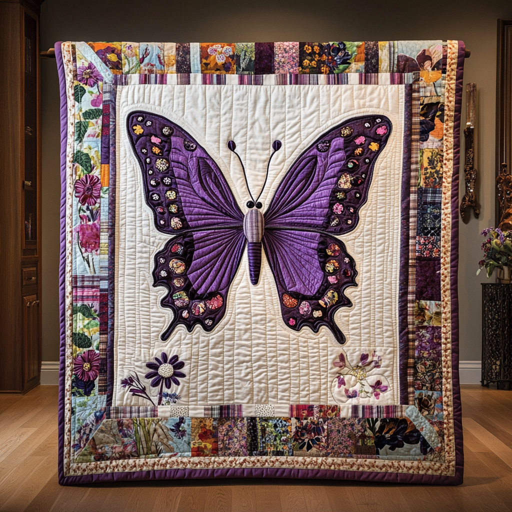 Violet Butterfly XR2309020CL Quilt