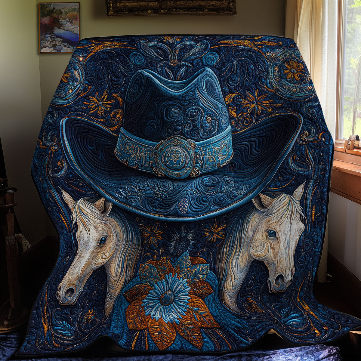 Cowboy Hat And Horse WY1911082CL Quilt