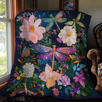 Flower Dragonfly Garden WY1811036CL Quilt