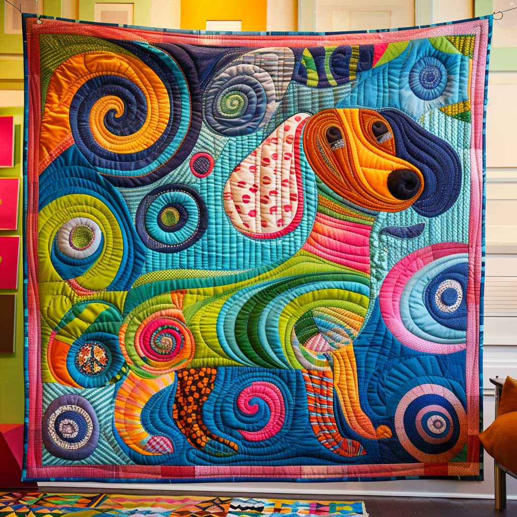 Vibrant Dachshund Love WN2110063CL Quilt