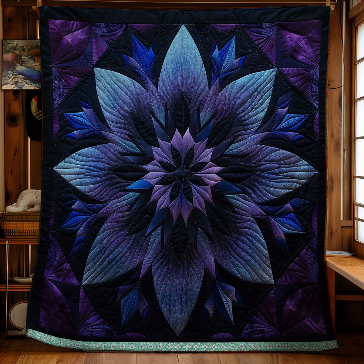 Blue Floral Mystique WN1309018CL Quilt