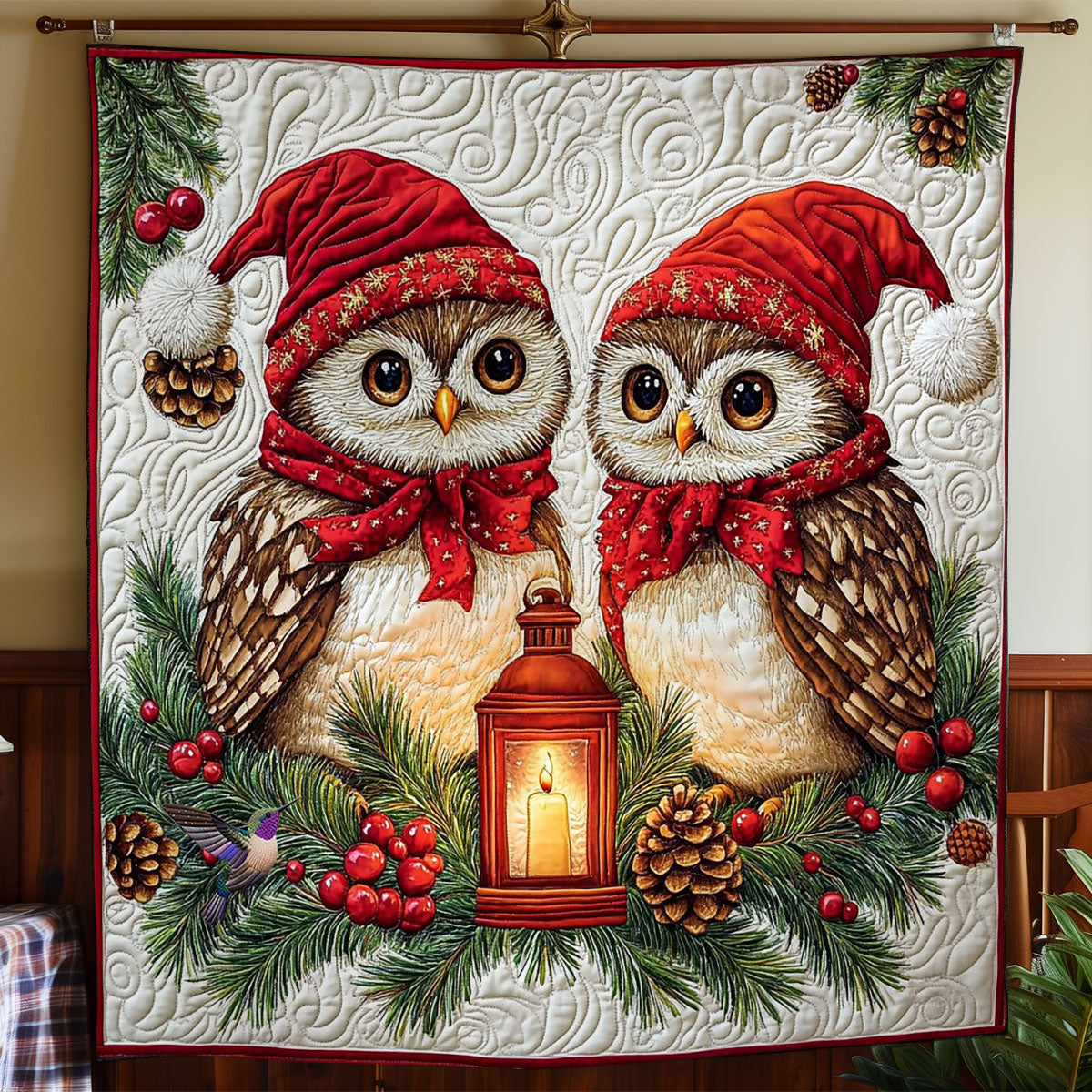 Santa Couple Owl WY0412021CL Quilt