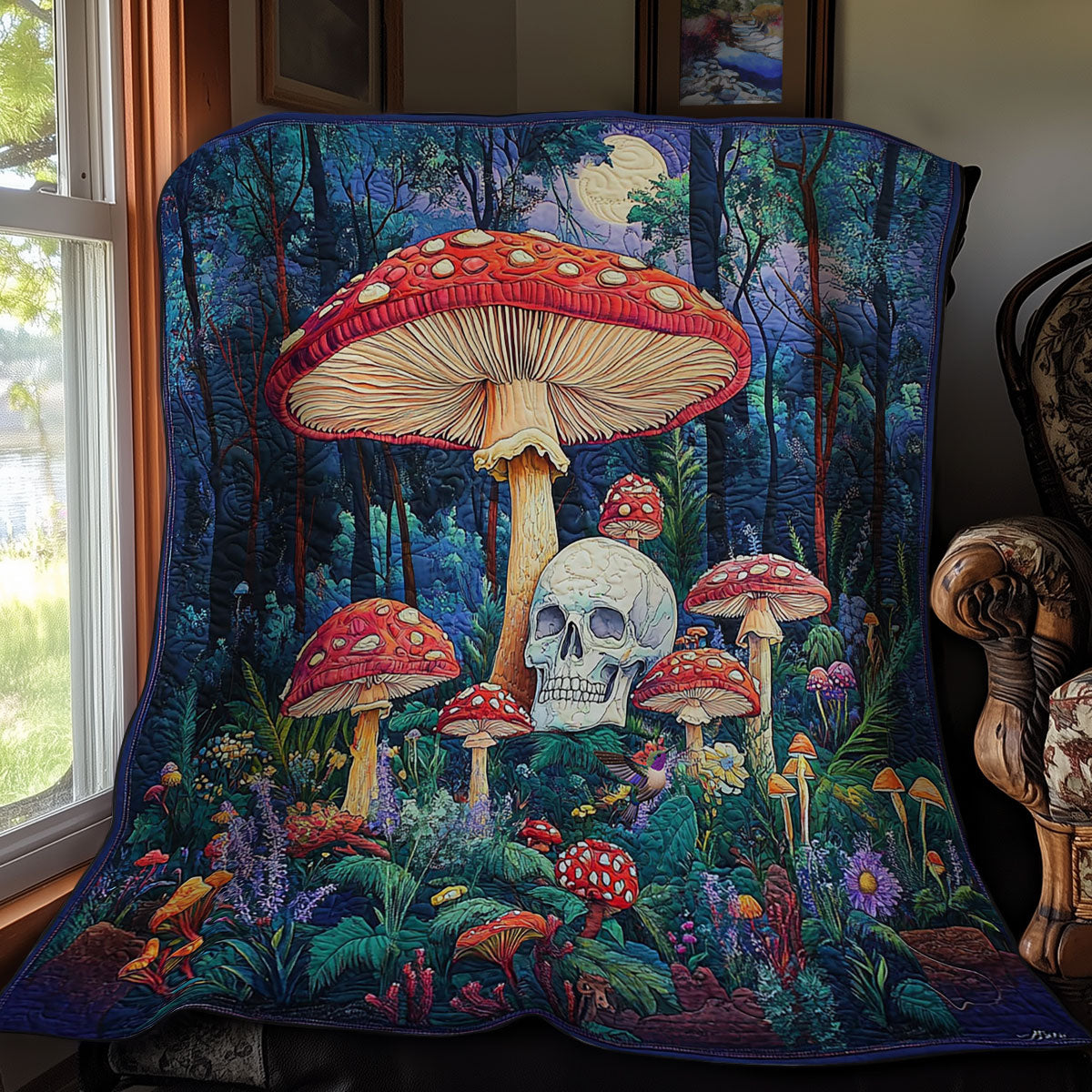 Skull Mushroom Forest WY2511028CL Quilt