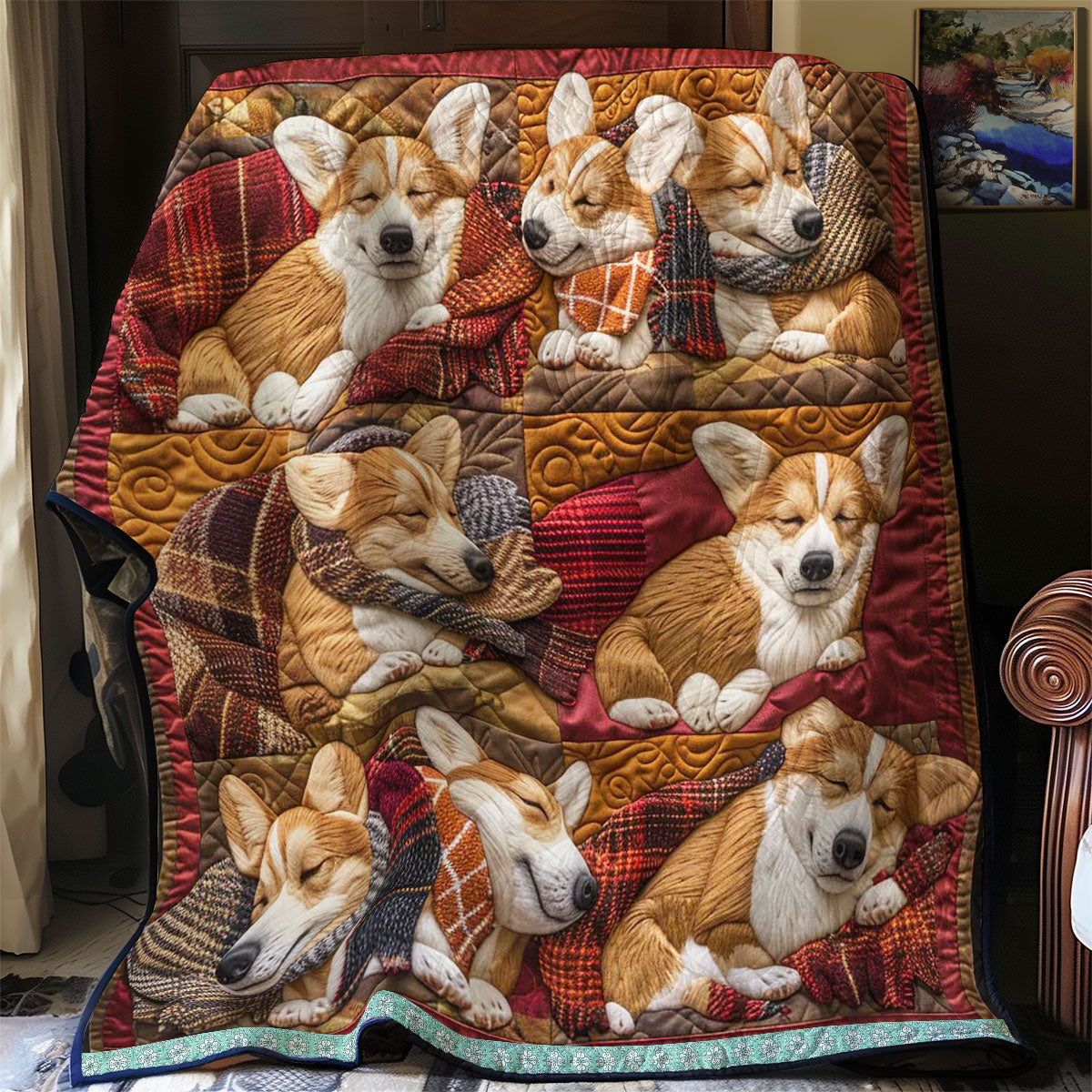 Corgi Cuddle Time WN1209037CL Quilt