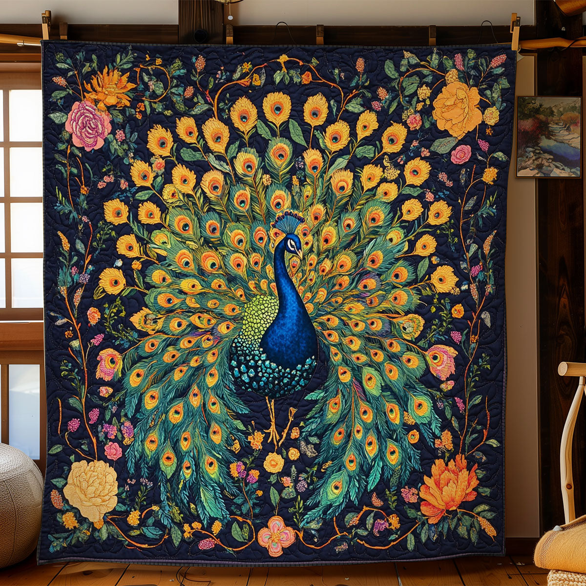 Mystic Peacock Portrait WY0602172CL Quilt