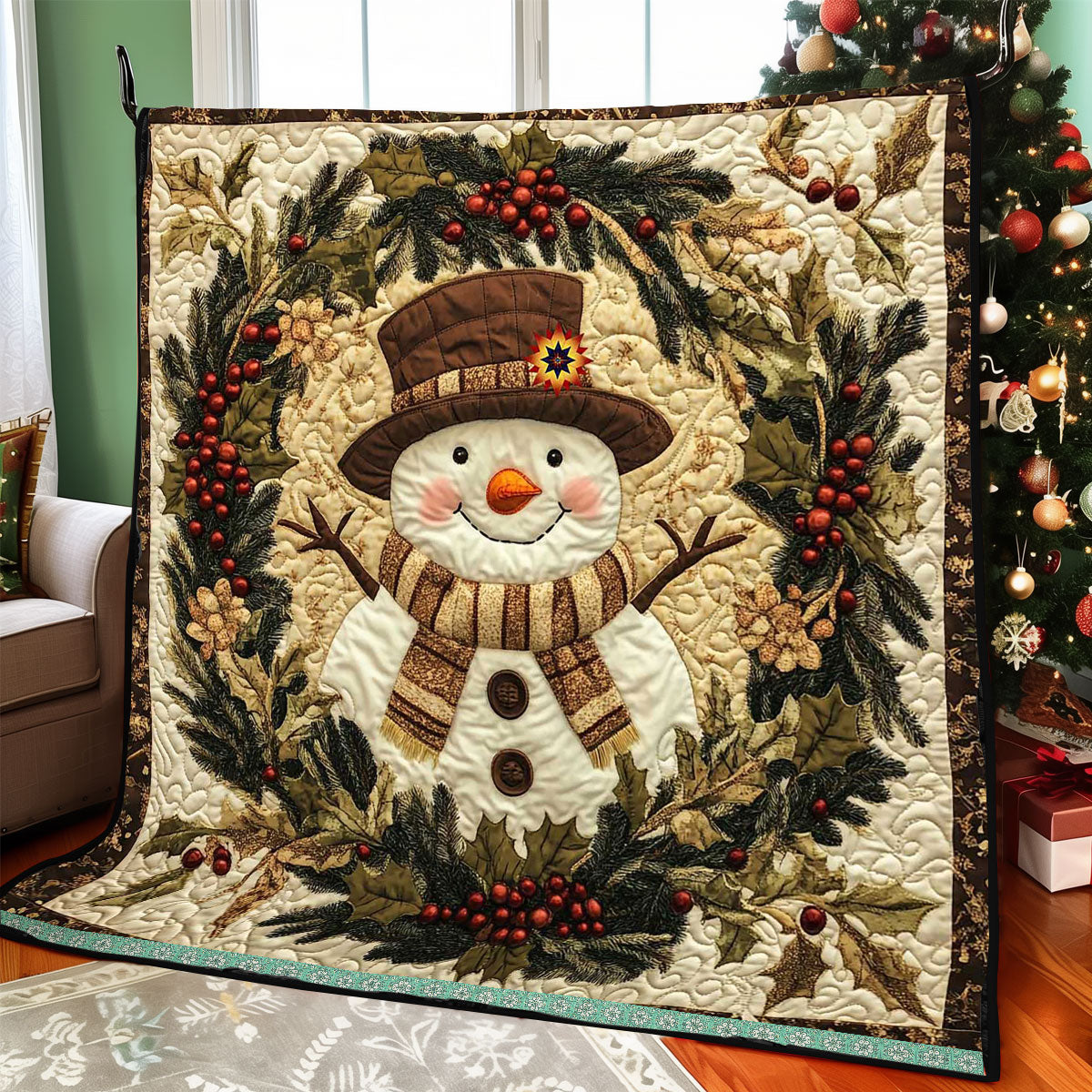 Vintage Snowman Christmas WP1211052CL Quilt