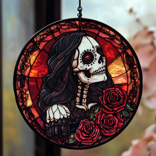 Skull WU2809005CL Stained Glass Suncatcher