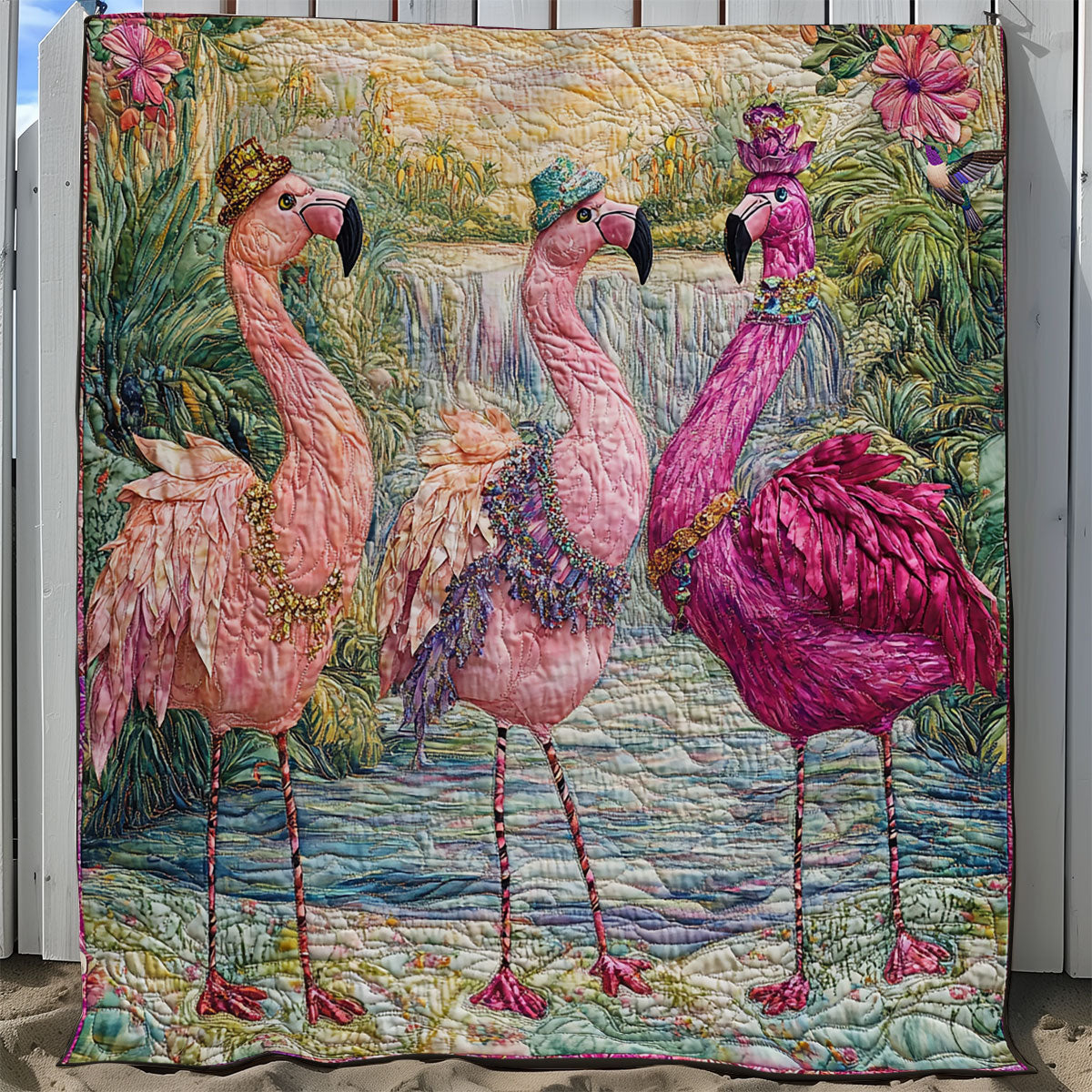 Lady Flamingo WY1311013CL Quilt