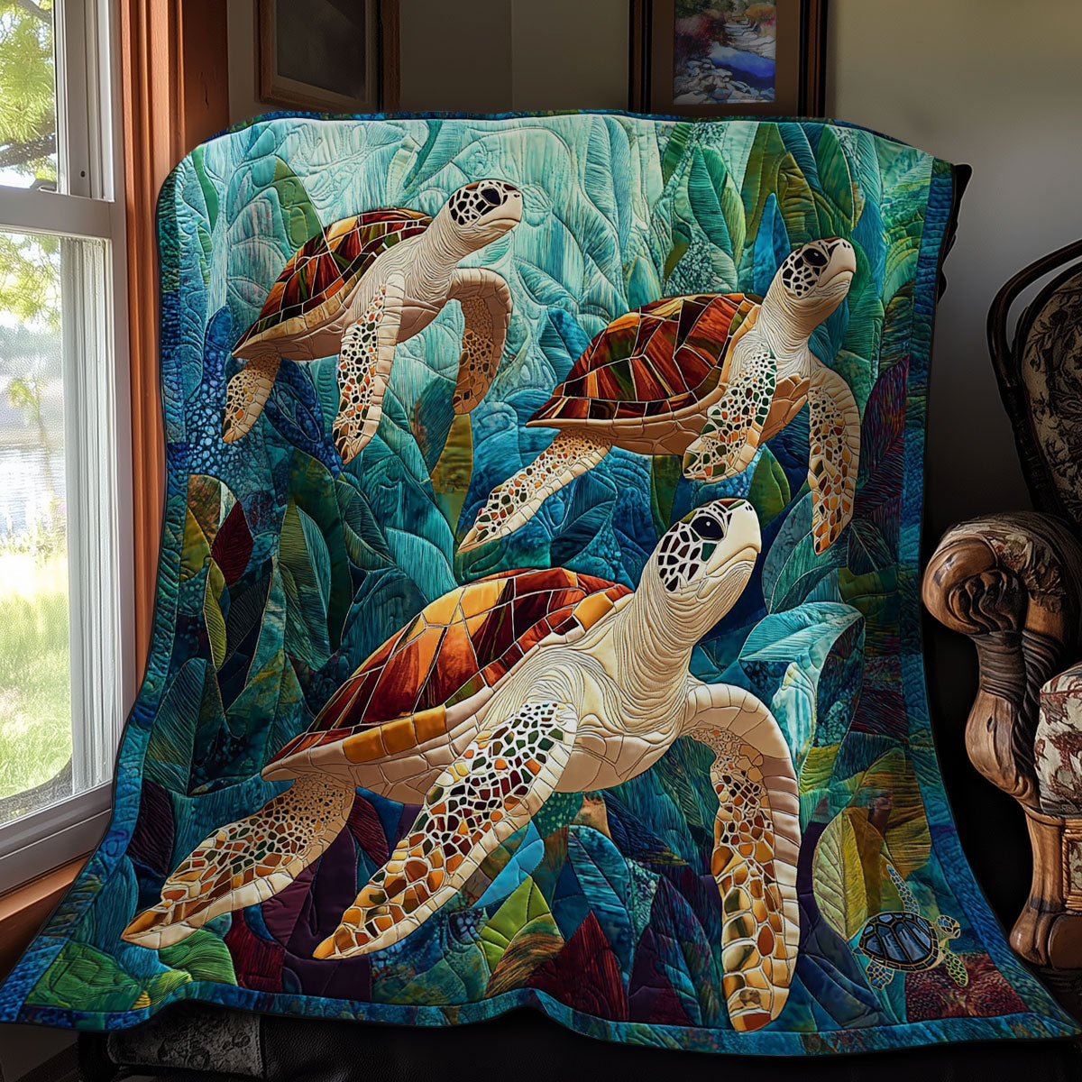 Turtle Family WY0412031CL Quilt