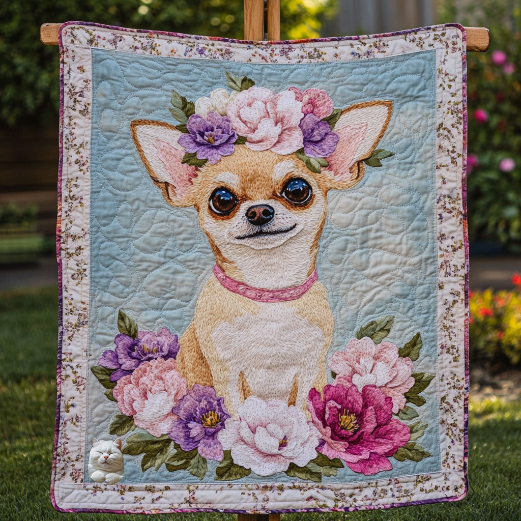 Chihuahua Flower WT0410002CL Quilt