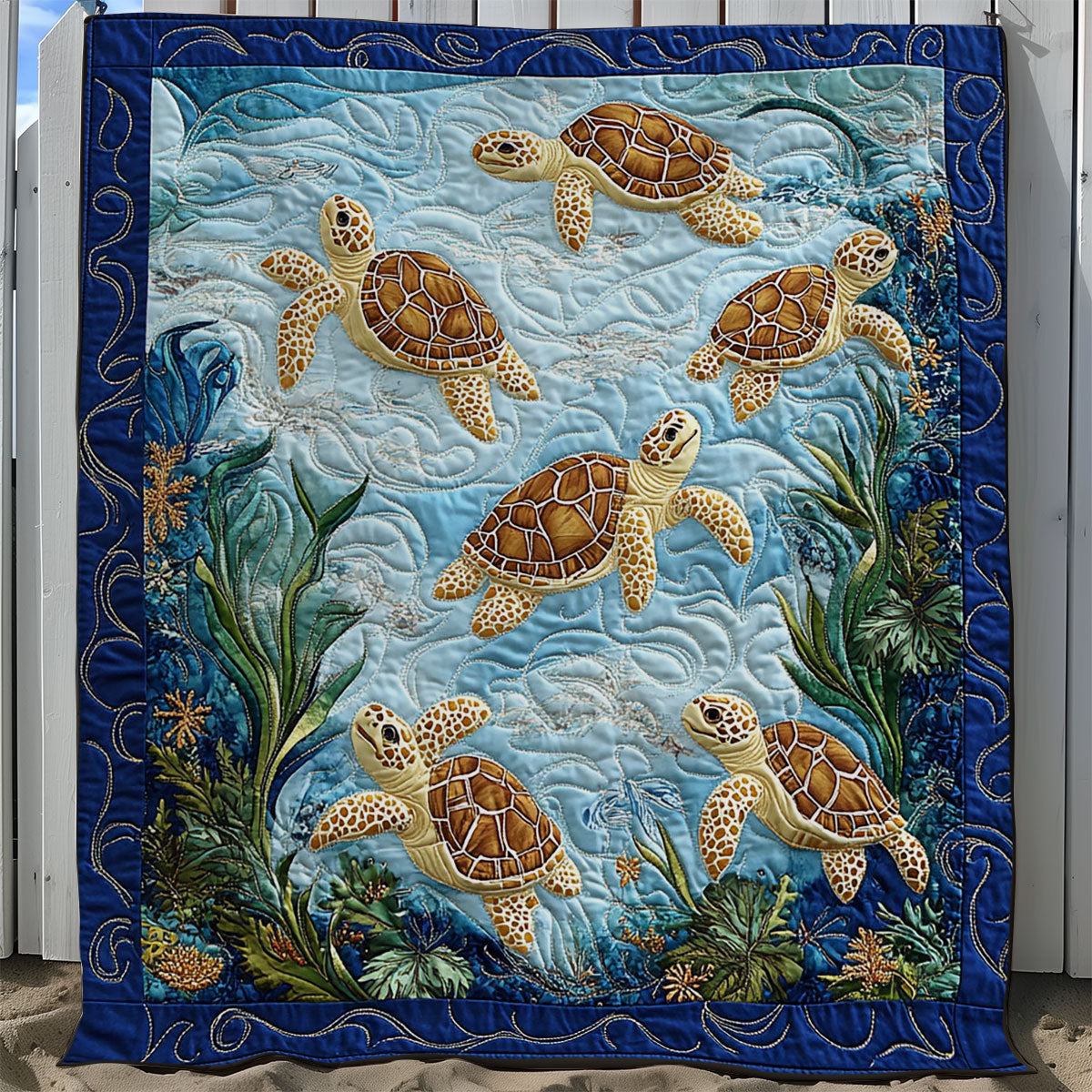 Turtle Family WY0901057CL Quilt