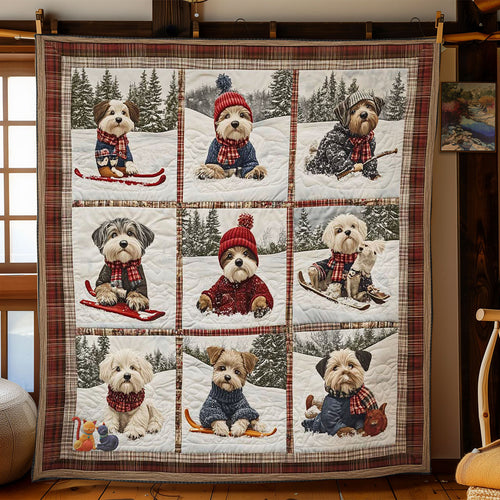Mini Schnauzer Winter Play WN2811046CL Quilt