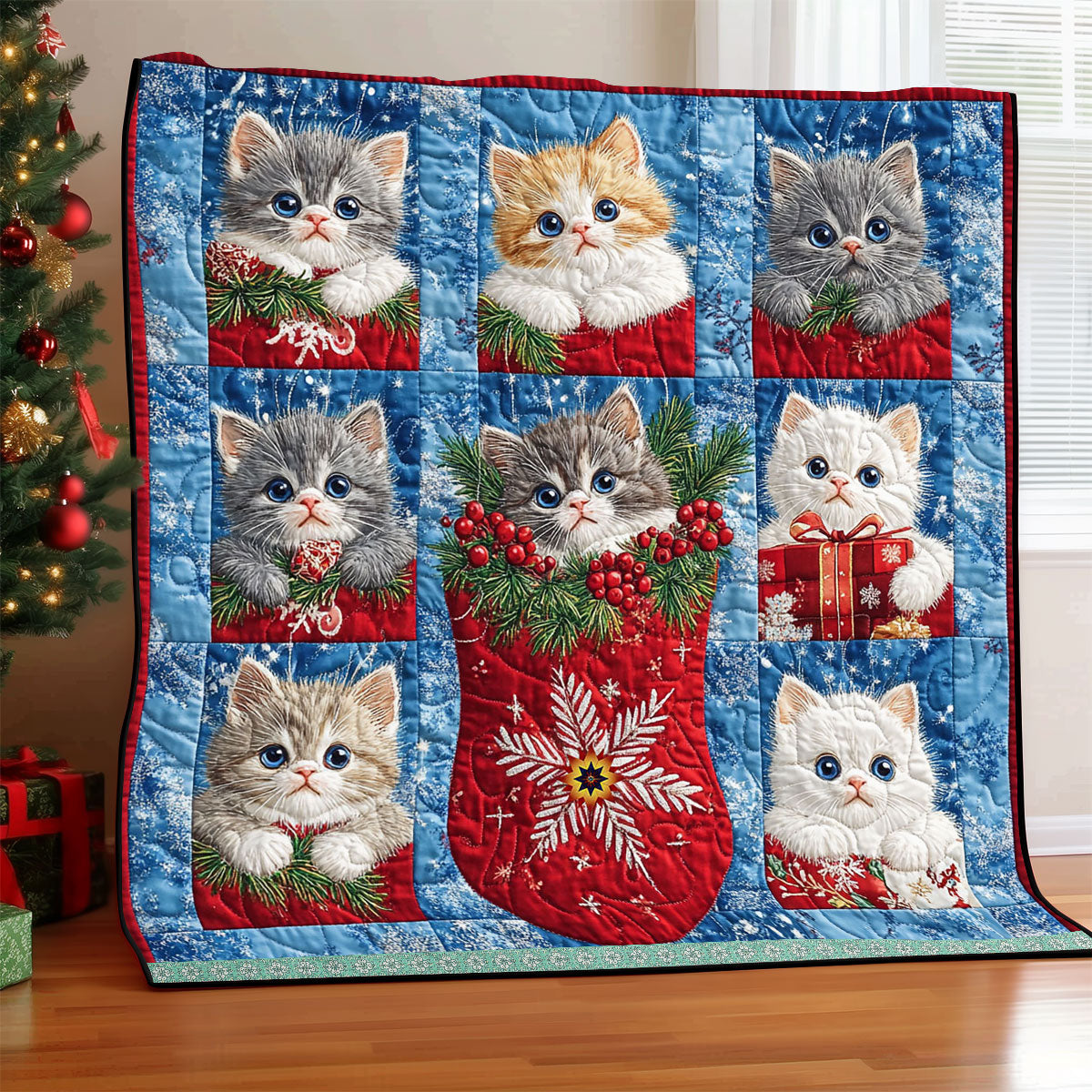 Christmas Kitty WJ0312006CL Quilt