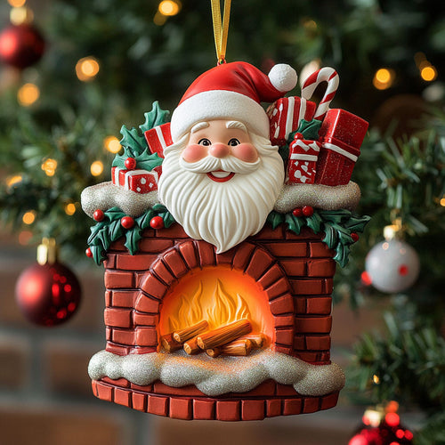 Santa Fireplace CW2311031CL Christmas Ornament