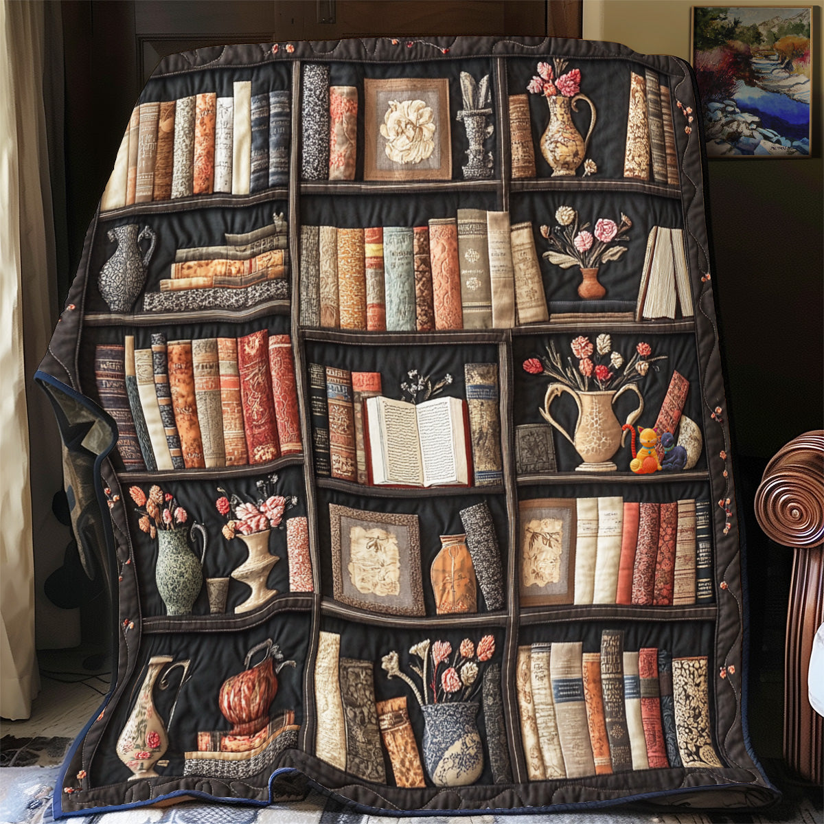 Vintage Bookshelf YR2512026CL Quilt