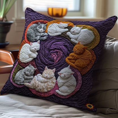 Yarn Flower Sleeping Cat WY0911046CL Quilt Pillow Case