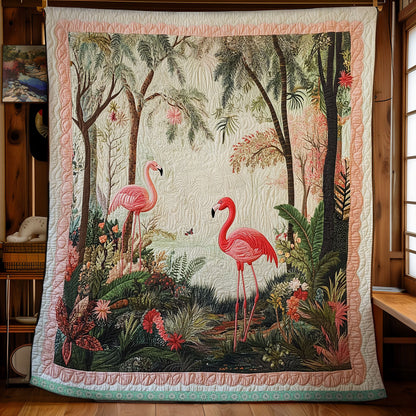 Flamingo In Lake WX0612024CL Quilt