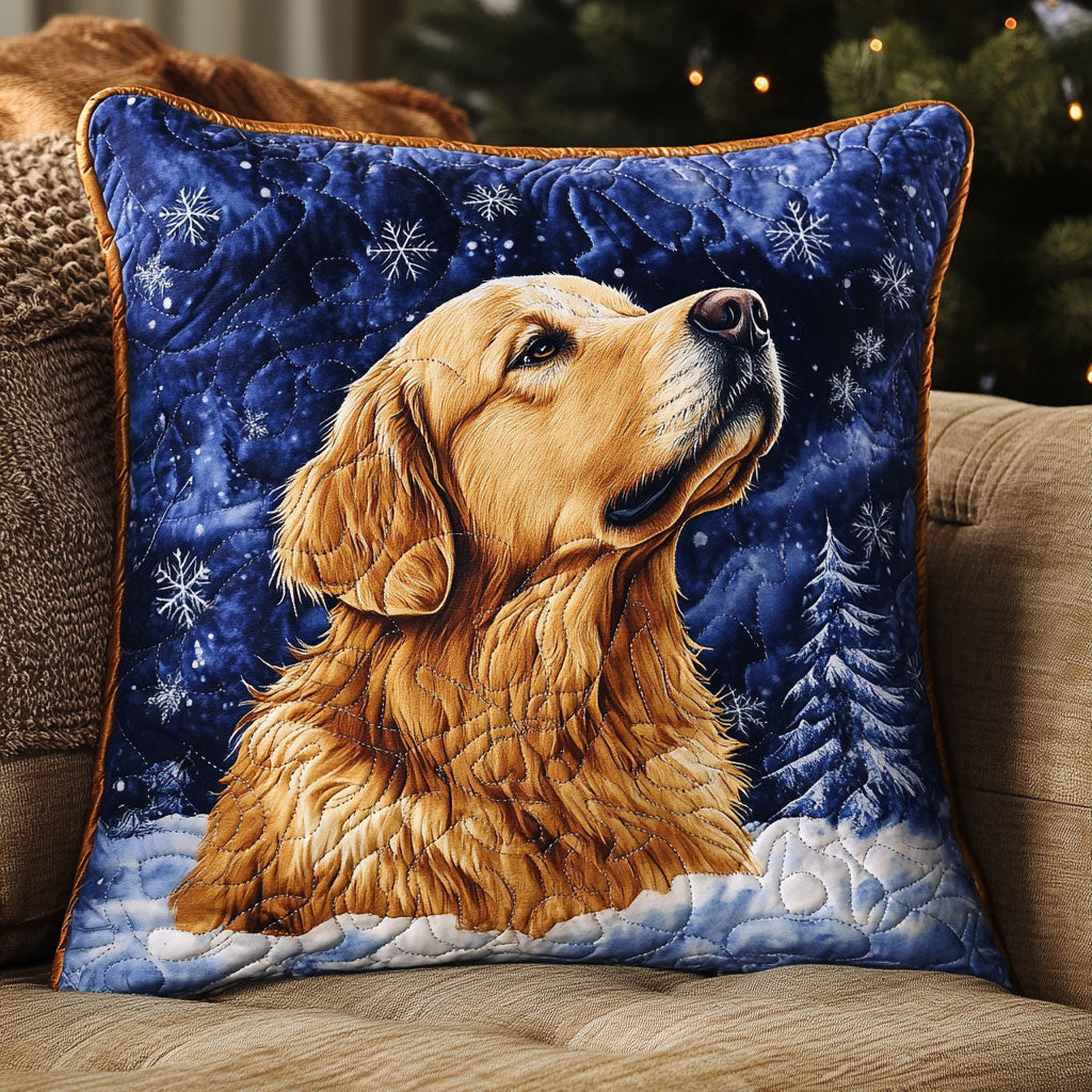 Golden Retriever Winter WT1403043CL Quilt Pillow Case
