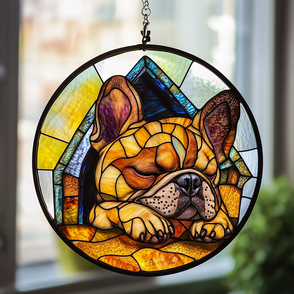 Bulldog WU0210017CL Stained Glass Suncatcher