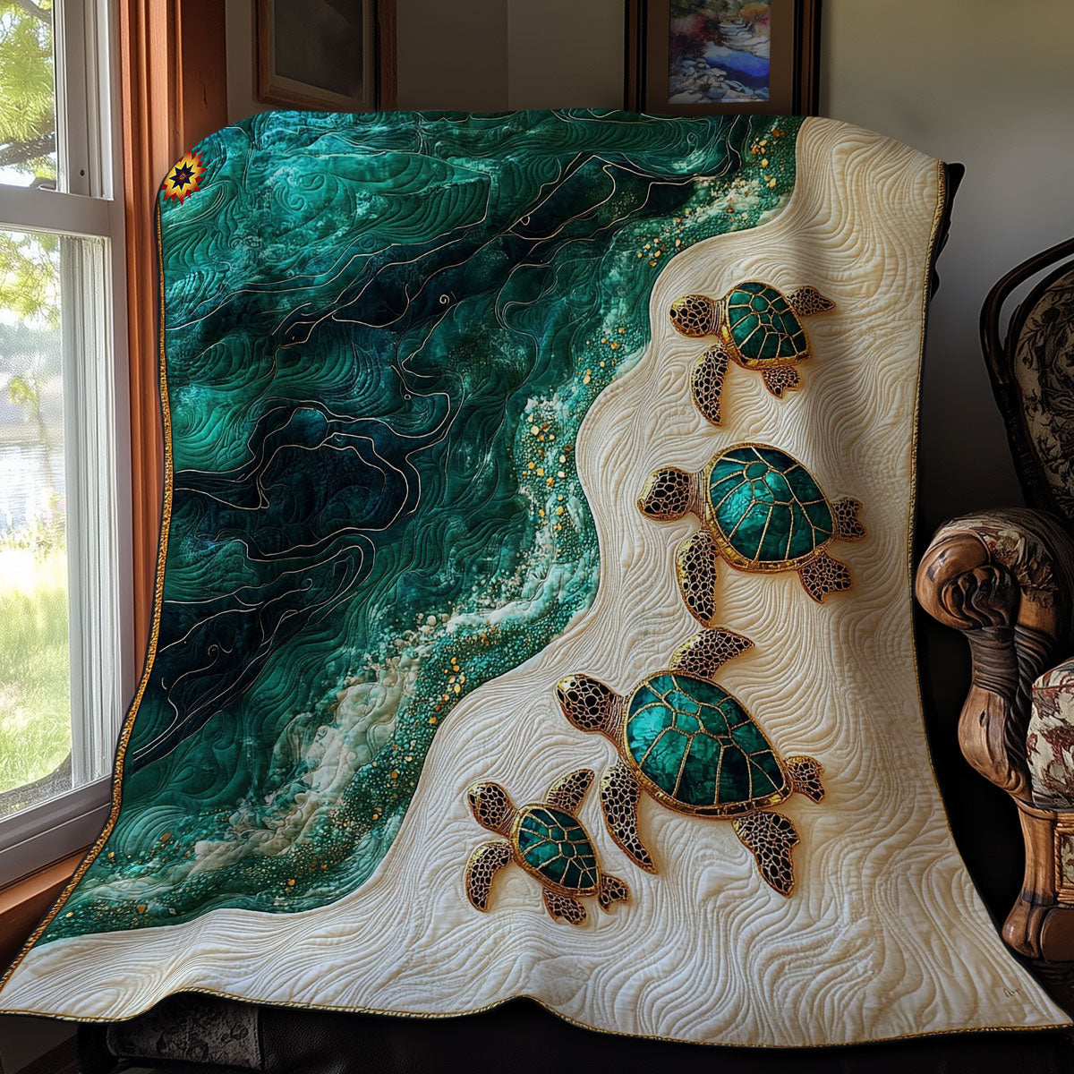 Turtle Family WY2711030CL Quilt