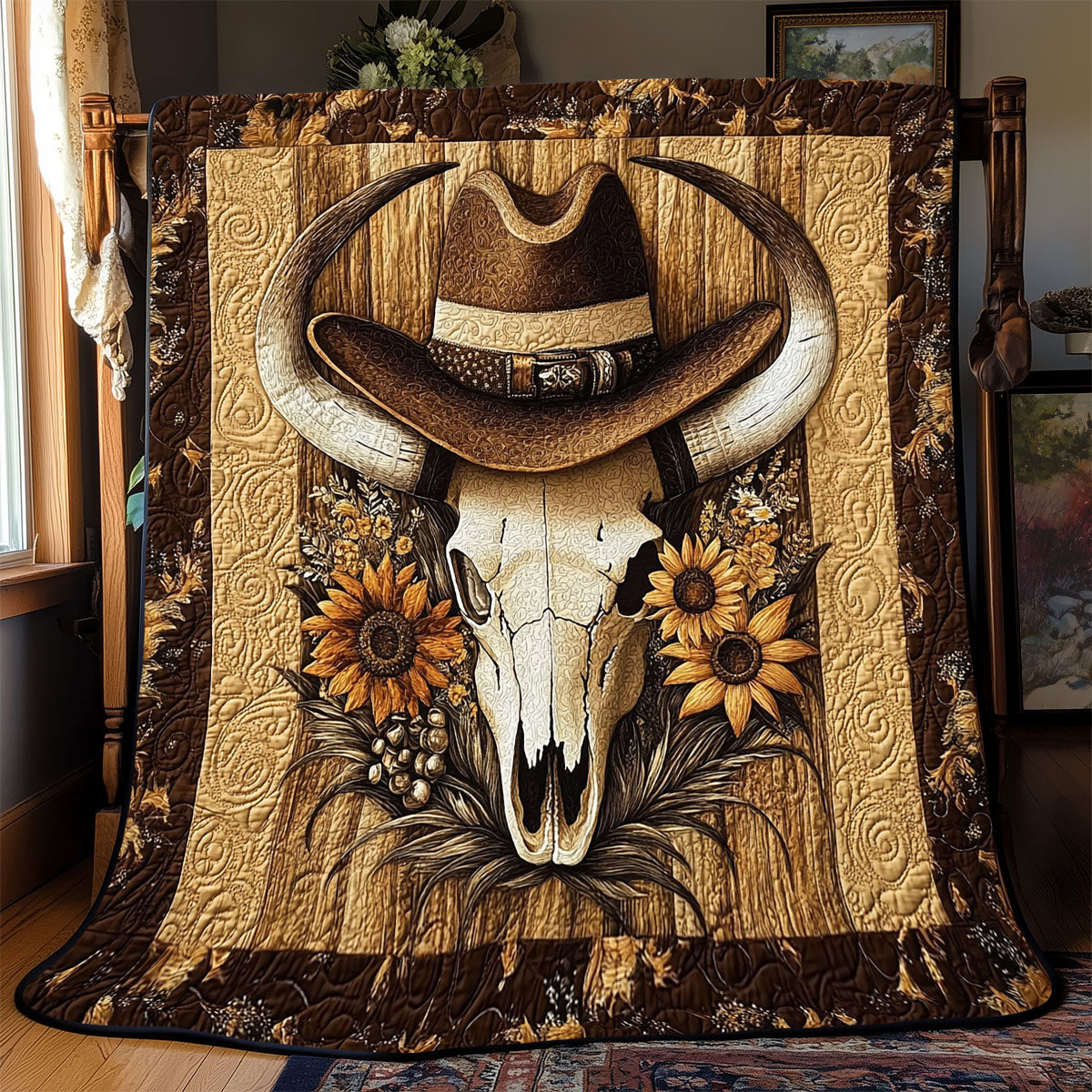Bull Skull Cowboy WX0602004CL Quilt