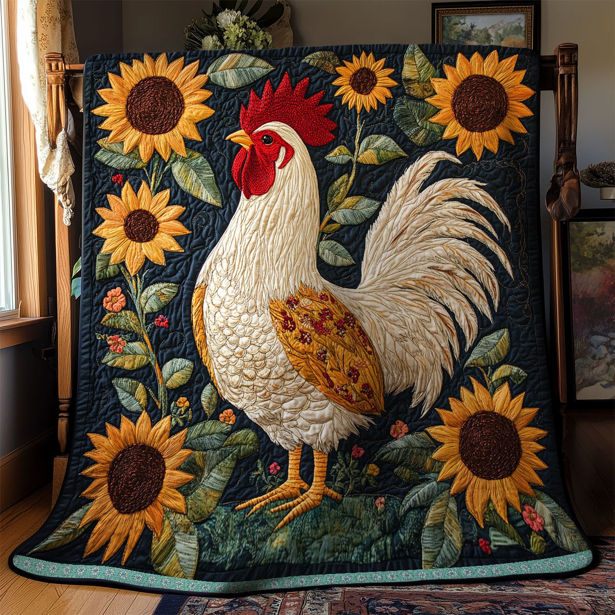 Chicken Sunflower WX1911012CL Quilt