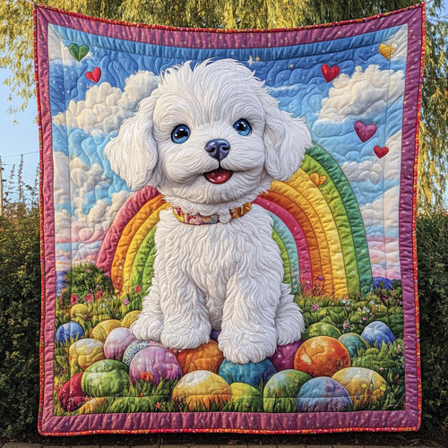 White Puppy Happy WT2201011CL Quilt