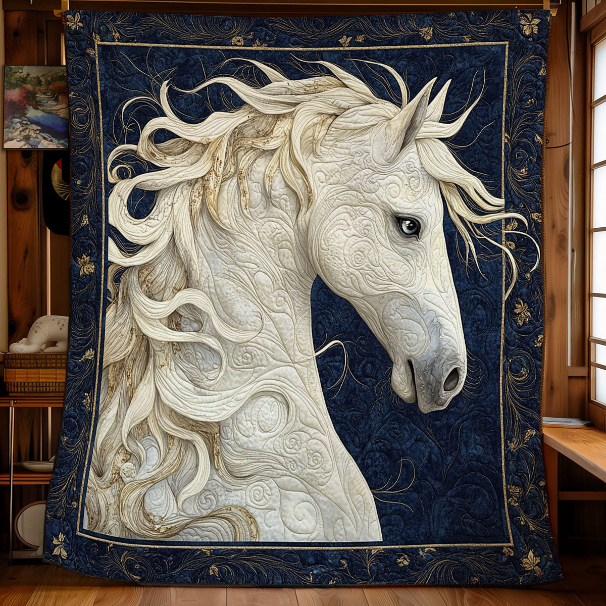 White Horse Portrait WY1502080CL Quilt