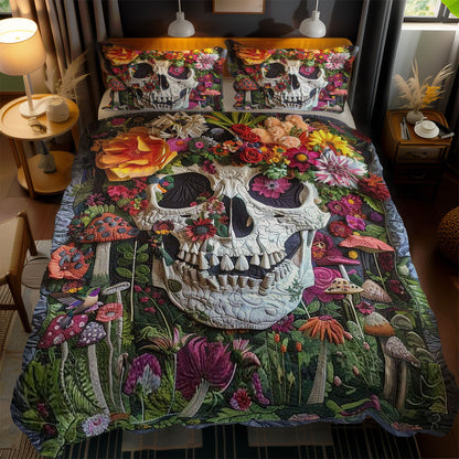 Skull And Blossoms WN2110113CL Duvet Cover Set