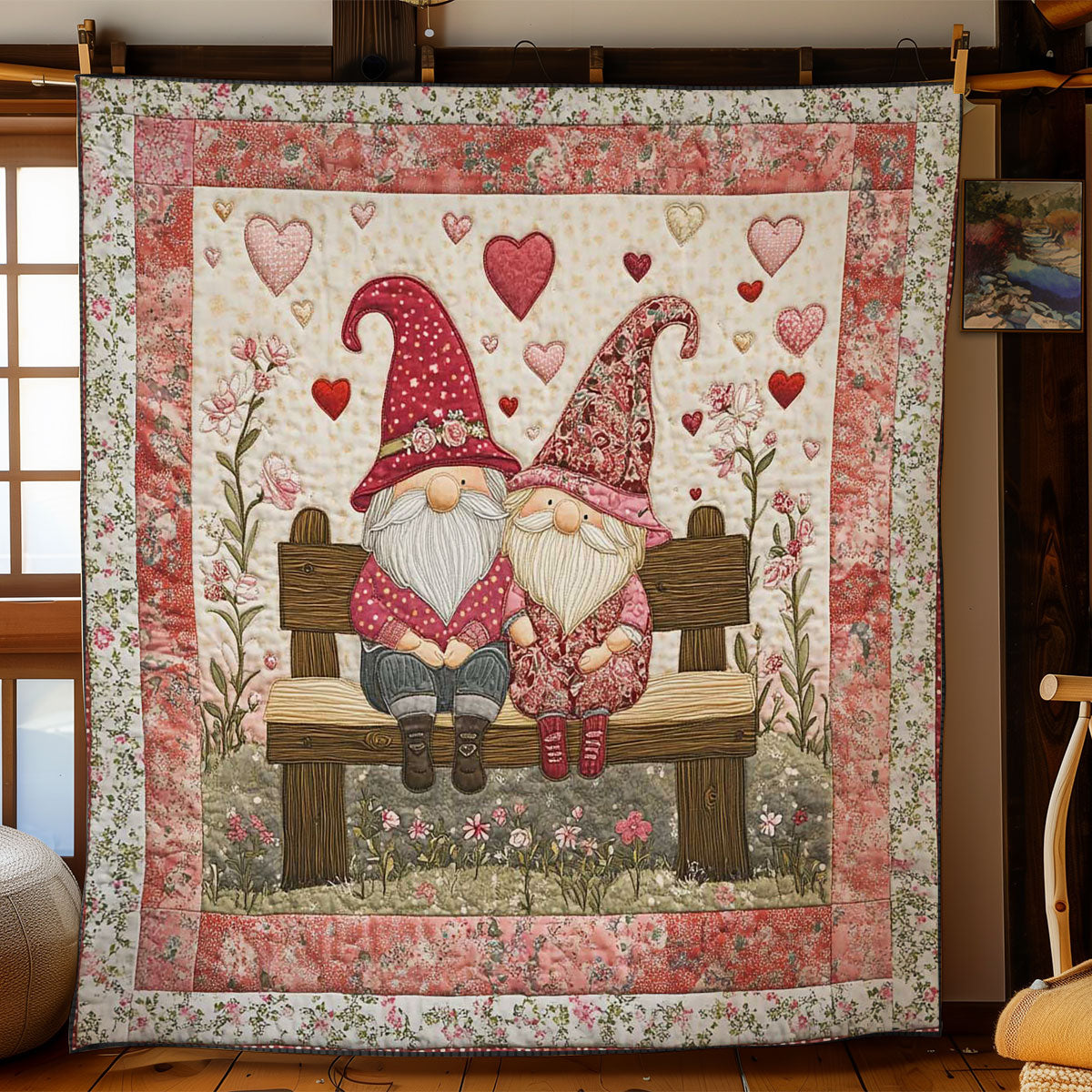 Loving Gnome Pair WN2512049CL Quilt