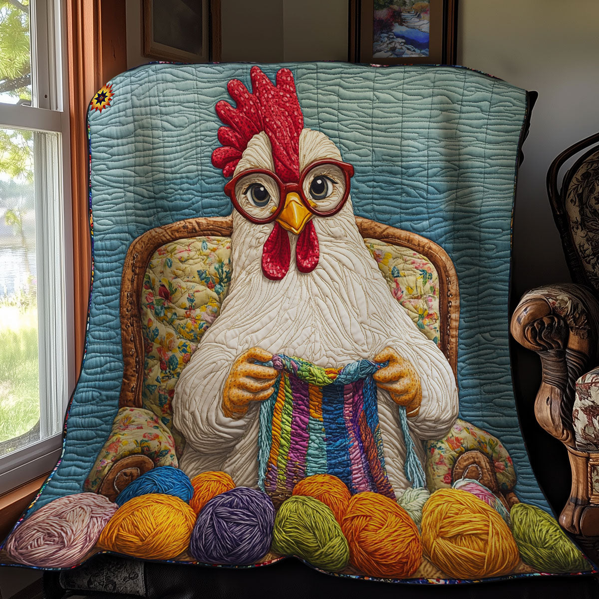 Knitting Chicken WY1911092CL Quilt