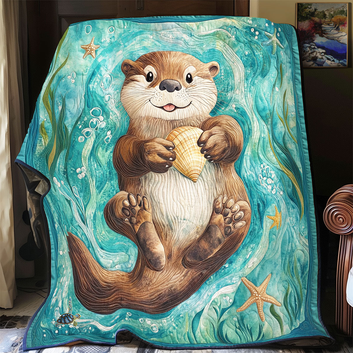 Laying Sea Otter WY1311022CL Quilt