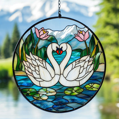 Couple Swan WY2202125CL Suncatcher