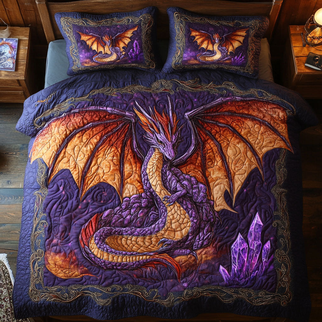Purple Crystal Dragon WY1802052CL Duvet Cover Set