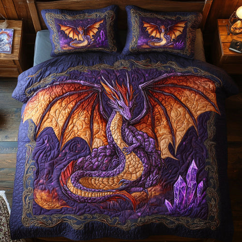 Purple Crystal Dragon WY1802052CL Duvet Cover Set