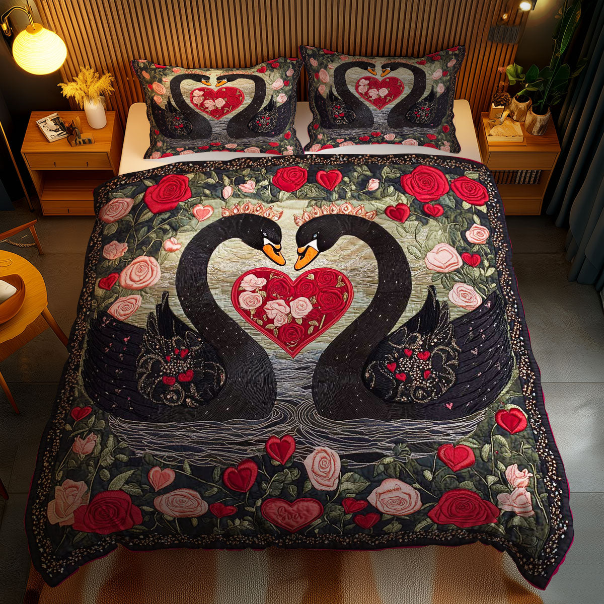 Black Swan Romance WN0201051CL Duvet Cover Set