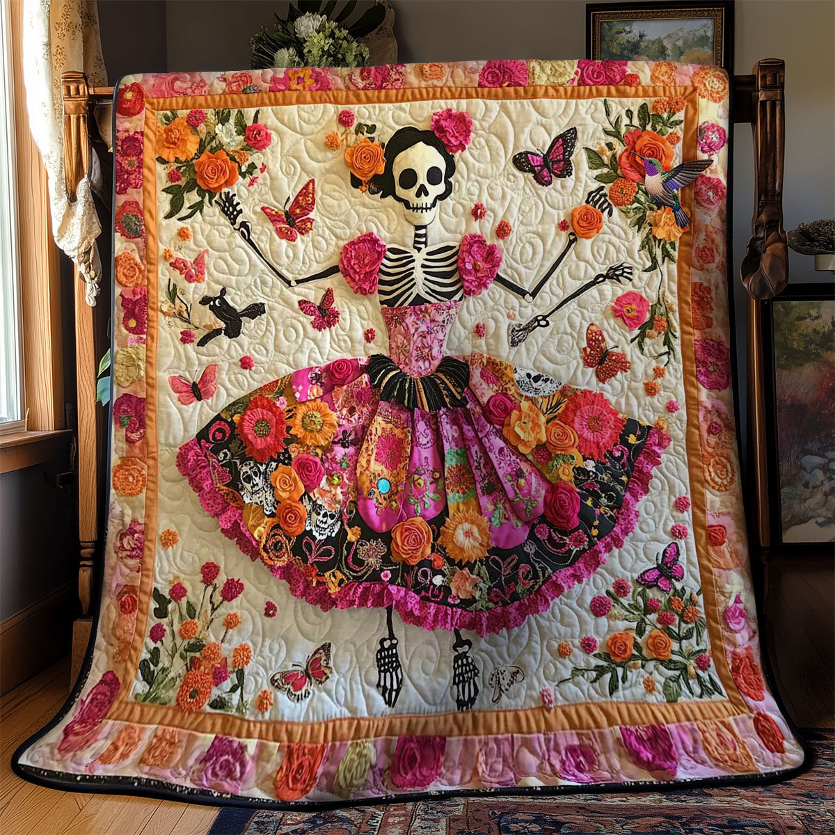 Day Of The Dead Floral Spirit WN2610026CL Quilt