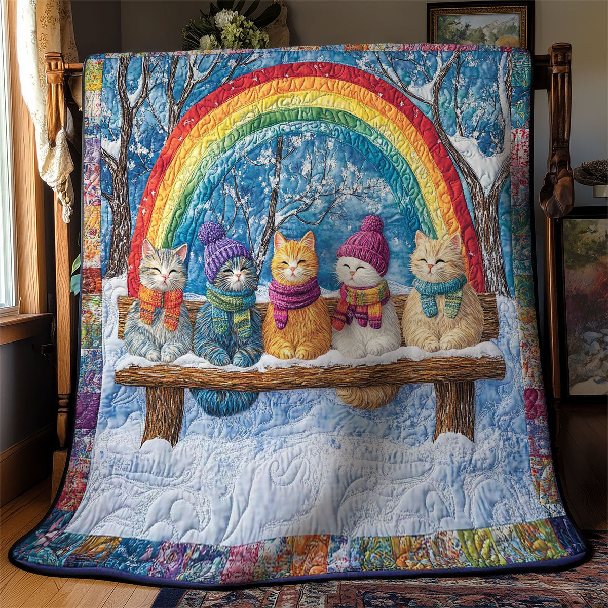 Cozy Cat Rainbow WN2512028CL Quilt