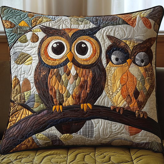 Owls Autumn Patchwork WP0310025CL Quilt Pillow Case