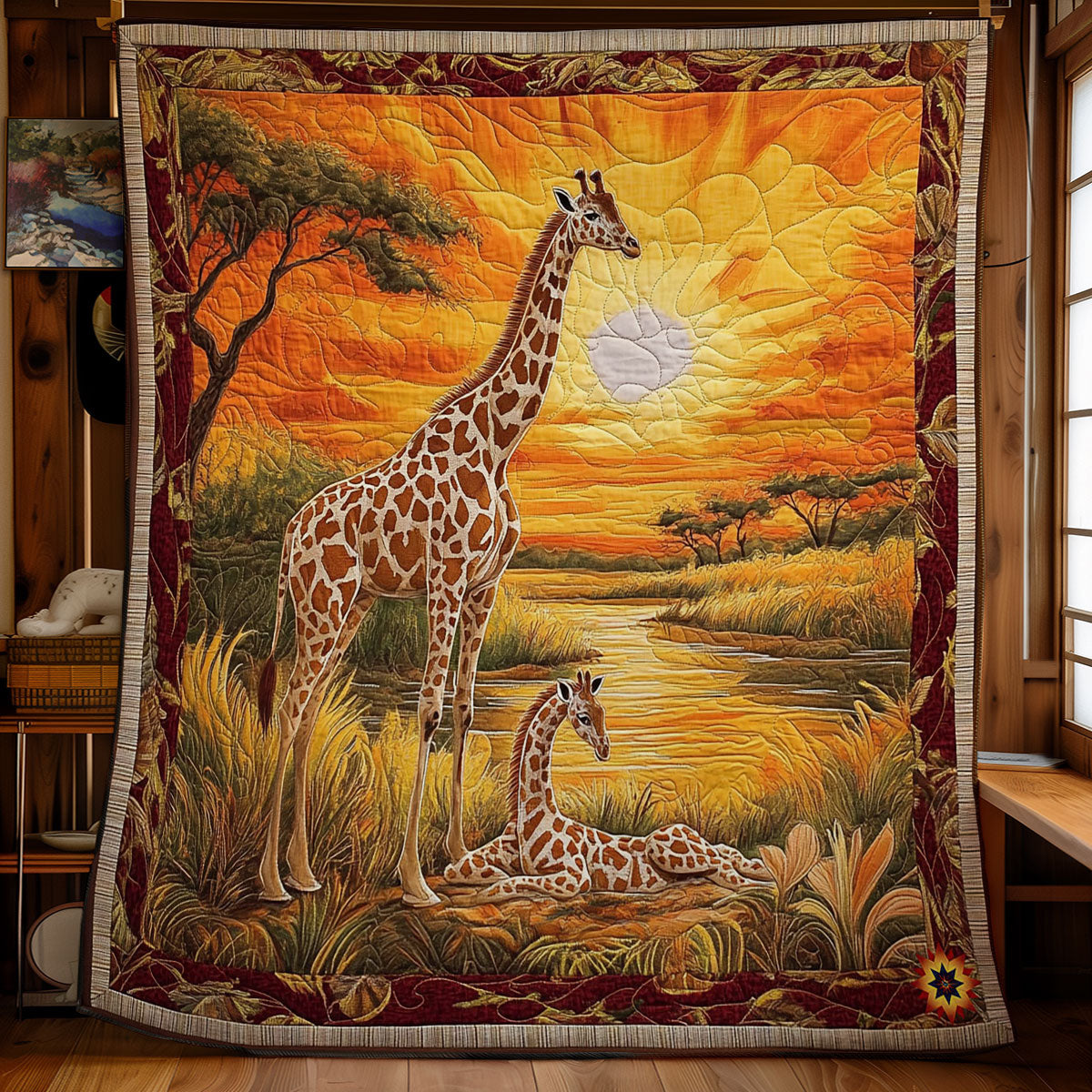 Giraffe Family WY1112009CL Quilt