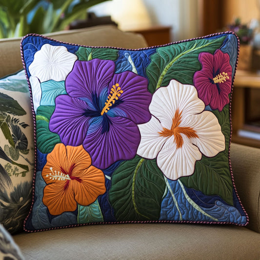 Colorful Hibiscus Blooms WT0703029CL Quilt Pillow Case