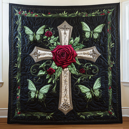 Butterfly Rose Cross CW0910002CL Quilt