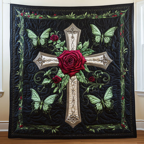 Butterfly Rose Cross CW0910002CL Quilt