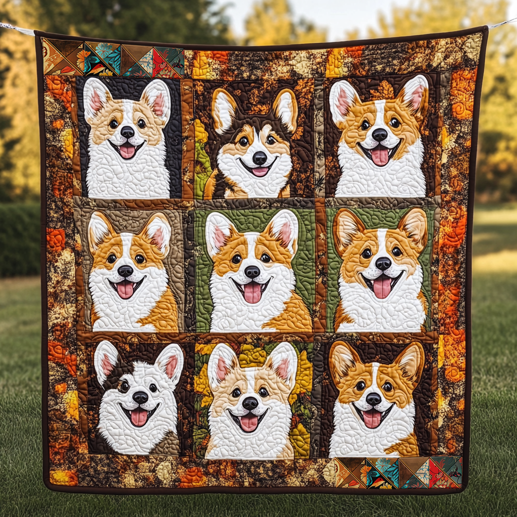 Autumn Corgi WG0410001CL Quilt