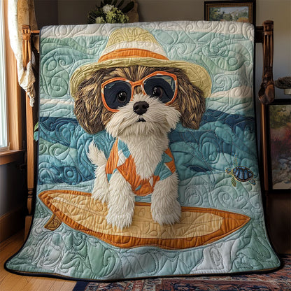 Shih Tzu Surfer WN0811023CL Quilt